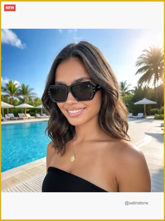 Oversized Polarized Sunglasses Retro Square TAC UV400 Protection main image 5
